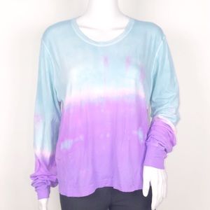 Spiritual Gangster Blue Purple Tie Dye Long Sleeve